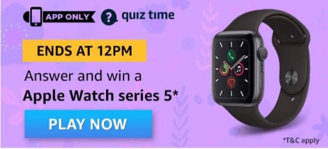 amazon quiz answer win Apple watch series 5