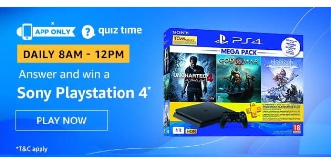 Amazon Quiz Answers Win Playstation 4